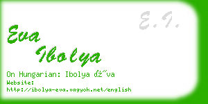 eva ibolya business card